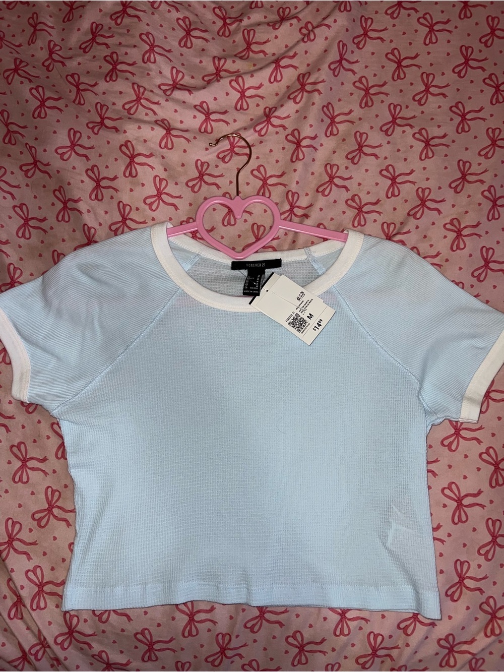 Forever 21 Baby Blue Crop Tee